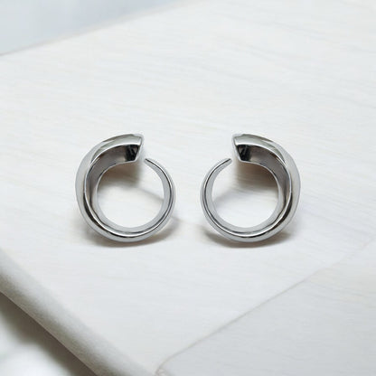 Sculpted Crescent Hoop Earrings