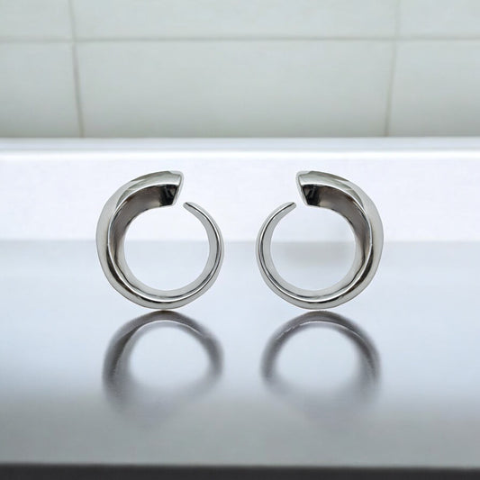 Sculpted Crescent Hoop Earrings